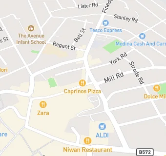 map for Caprinos Pizza