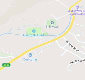 map for Llanrhystud Service Station