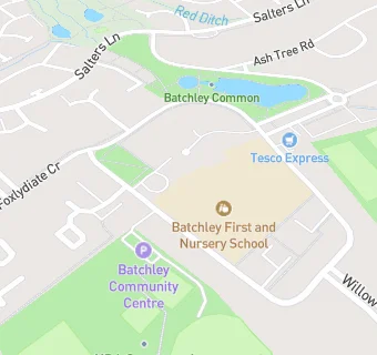 map for Batchley First and Nursery School