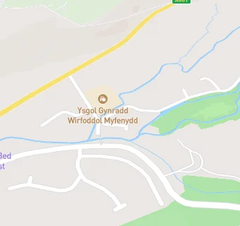 map for Ysgol Gynradd Wirfoddol Myfenydd