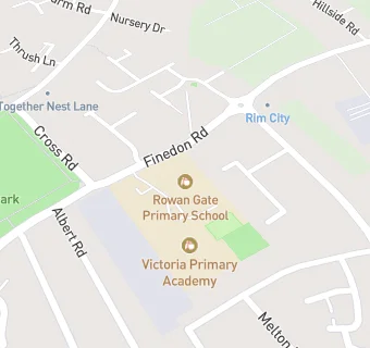 map for Rowan Gate Primary School -Two Sites and Satellite