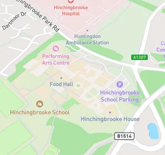 map for Hinchingbrooke School