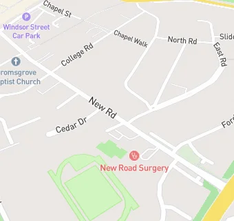 map for New Road Surgery Bromsgrove