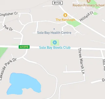 map for Sole Bay Bowls Club