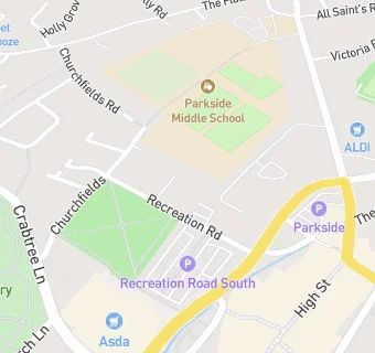 map for Churchfields Surgery