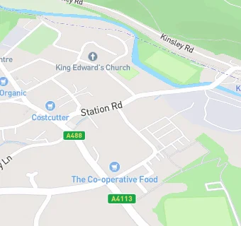 map for Knighton Bowling Club