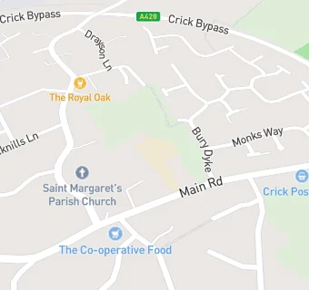 map for Crick Pre-School