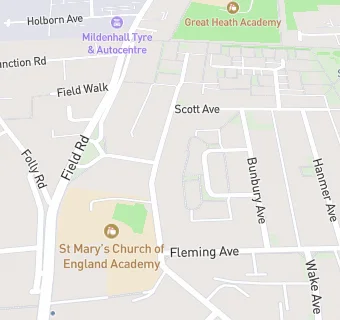 map for St Mary's Church of England Academy