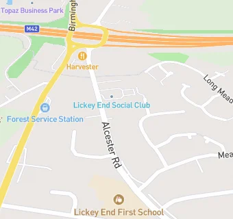 map for Lickey End & District Working Mens Club