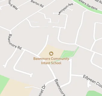 map for Bawnmore Community Infant School