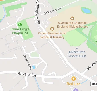 map for Alvechurch & Hopwood Cricket Club