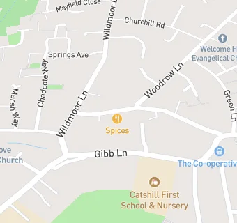 map for Catshill Village Hall