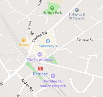 map for Dorridge Surgery