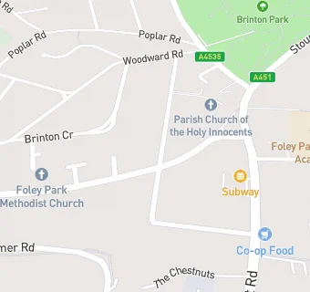 map for Foley Park Dental & Implant Centre