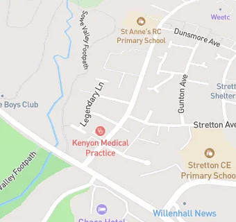 map for Kenyon Medical Centres