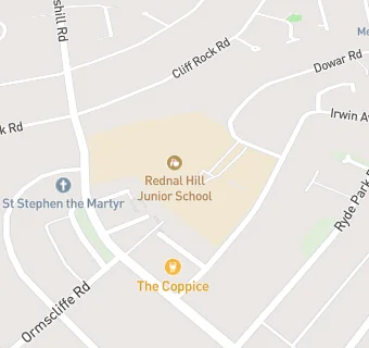 map for Rednal Hill Infant School