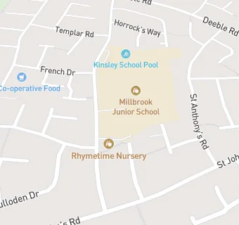 map for Millbrook Infant School