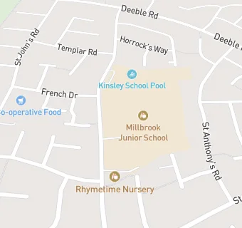 map for Millbrook Junior School