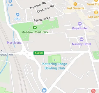 map for Kettering Lodge Bowling Club