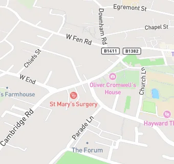 map for St Mary's Surgery