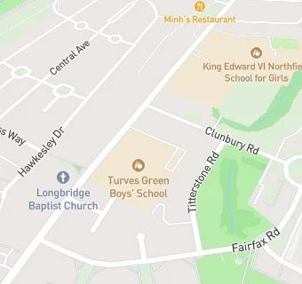 map for Turves Green Boys' School