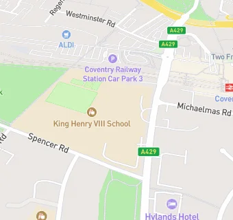 map for King Henry VIII Senior School