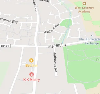 map for Tile Hill Service Station