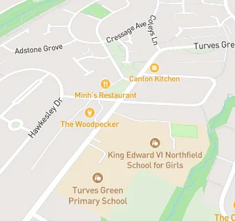 map for King Edward VI Northfield School for Girls