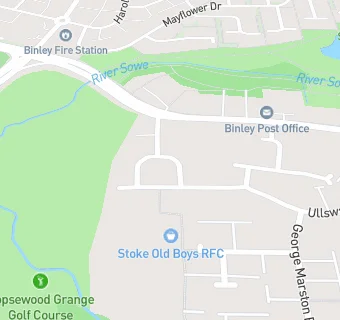 map for Stoke Old Boys RFC