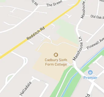 map for Cadbury Sixth Form College