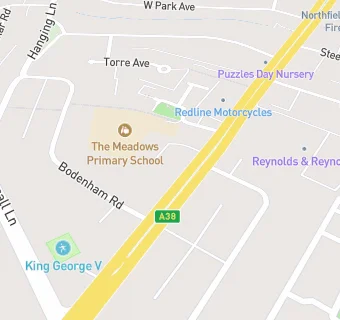 map for The Meadows Primary School