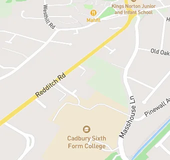 map for Cadbury Sixth Form College