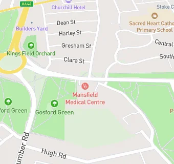 map for Mansfield Medical Centre