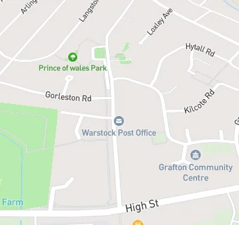 map for Warstock Post Office