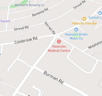 map for Haslucks Green Medical Centre