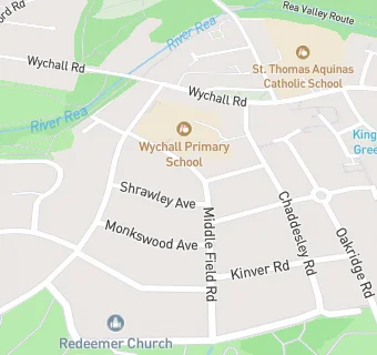 map for Wychall Primary Academy