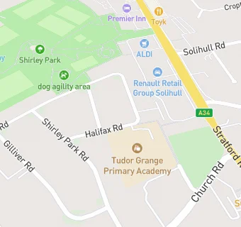 map for Tudor Grange Primary Academy, St James