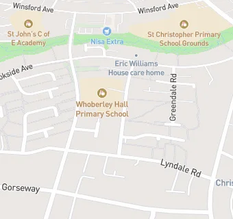 map for Whoberley Hall Primary School