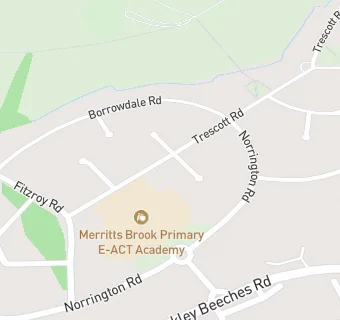 map for Merritts Brook Primary E-ACT Academy