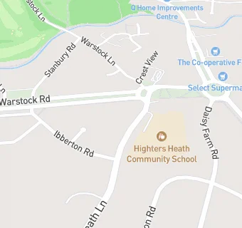 map for Highters Heath Community School