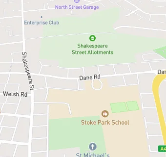 map for Stoke Park School and Community Technology College
