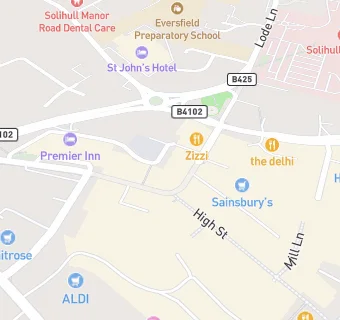 map for Solihull Vapes And Sweets