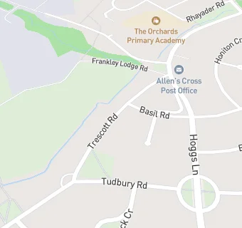 map for Trescott Road Care Home