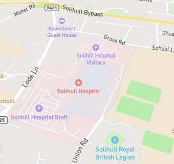 map for Solihull Hospital Ward Kitchens