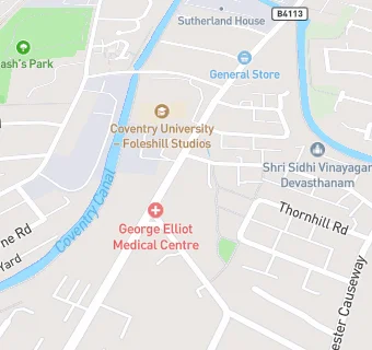 map for George Eliot Medical Centre