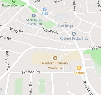 map for Catering Academy at Radford Primary