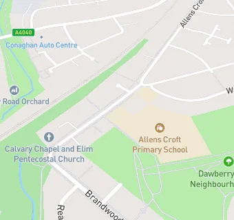 map for Allens Croft Primary School
