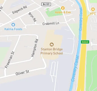 map for Stanton Bridge Primary School