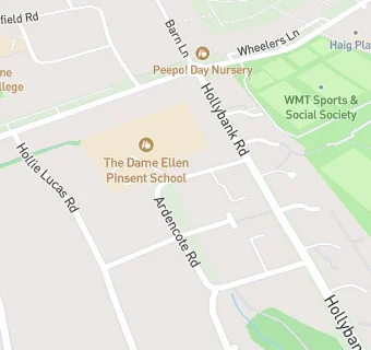 map for Dame Ellen Pinsent School