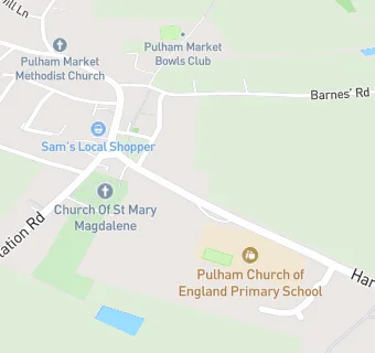 map for Pulham Church of England Primary School